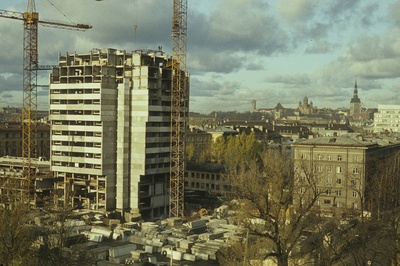 In the construction stage, the hotel "Olympia", a high view of the partial building. Architects Toivo Kallas, Rein Kersten  duplicate photo