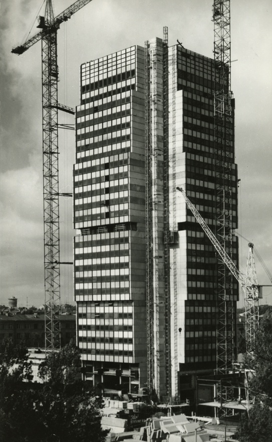 Hotel "Olympia", view of the building in the construction stage. Architects Toivo Kallas, Rein Kersten