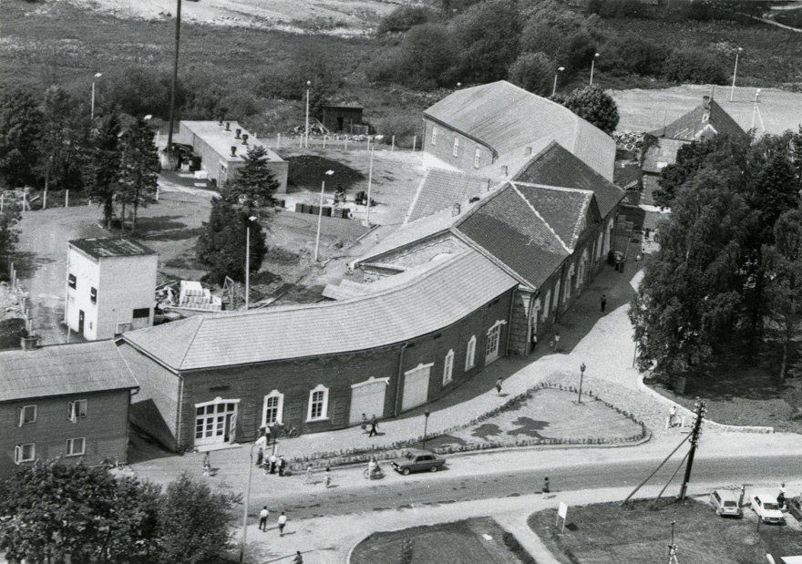 Rõngu nn Kõver kõrts, panoraamvaade. Ehitusmeister J. Fr. Zwiegmann