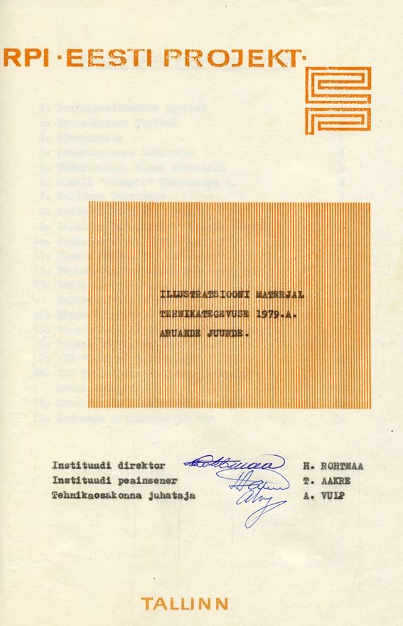 RPI Eesti Projekt fotoalbum 1980. aasta tehnilise tegevuse aruande juurde