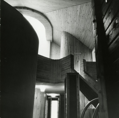 Linda kolhoosi saun Tsoorus, interjööri vaade. Arhitekt Toomas Rein  similar photo