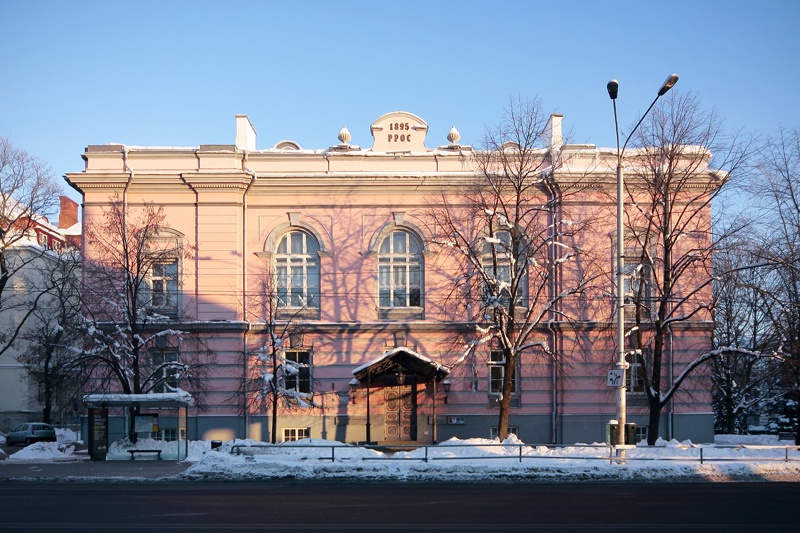 Tallinna Keskraamatukogu ja endine seltsihoone, vaade hoonele. Eskiis: Mihhail Preobraženski, projekt: Rudolf Knüpffer