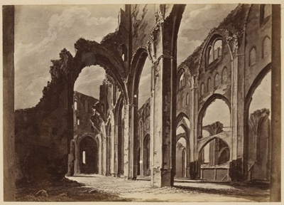 Ruins of Tartu Toomkirik, view of the midst of the robbery, repro  duplicate photo