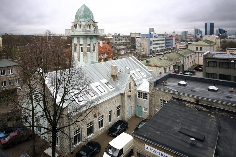 Tselluloosivabriku tuletõrjehoone, vaade hoonele. Arhitekt Jacques Rosenbaum