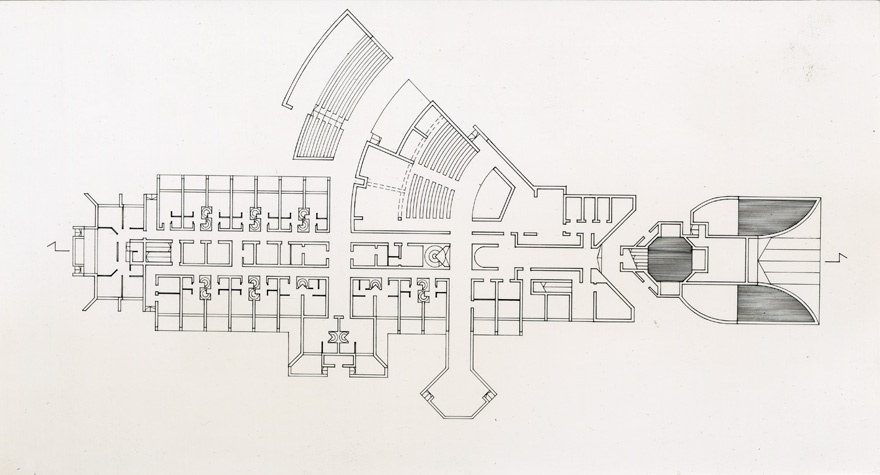 Harju KEK-i puhkebaas Aegviidus, foto põhiplaanist. Arhitekt Toomas Rein