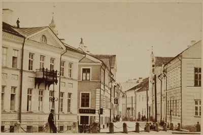 University Street and Academic Muse Building for the main building of the University of Tartu  duplicate photo