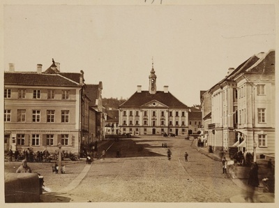 Tartu Raekoja Square and Raekoja from the Kivis Bridge  duplicate photo