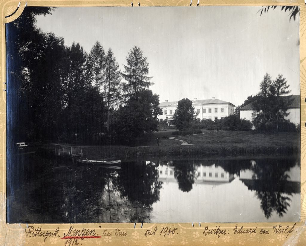 View of some knight manor from the water body