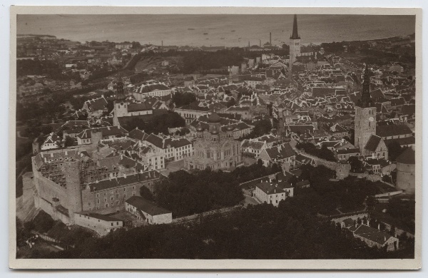 Tallinn, view of the city and Toompea on a bird flight.