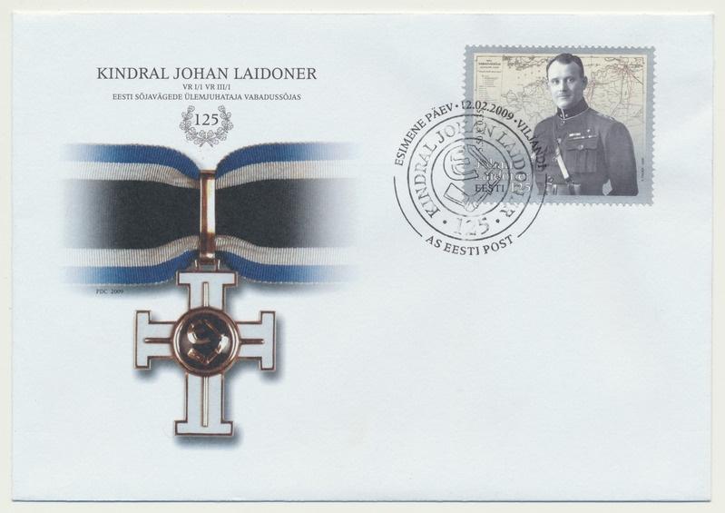 kirjaümbrik, kindral Johan Laidoner 125, 2009