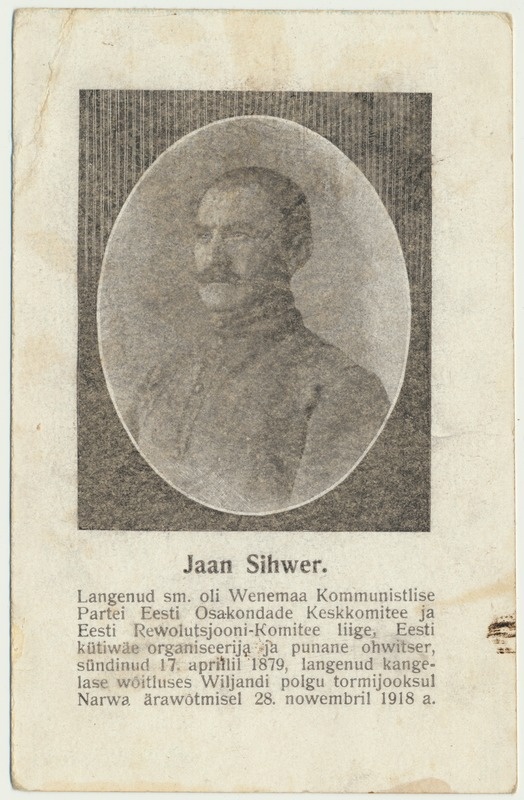 trükipostkaart, Jaan Sihwer u 1919
