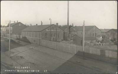 fotopostkaart, Viljandi, Vaksali tn 17, U. Pohrt'i masinavabrik, u 1905, foto J. Riet  duplicate photo