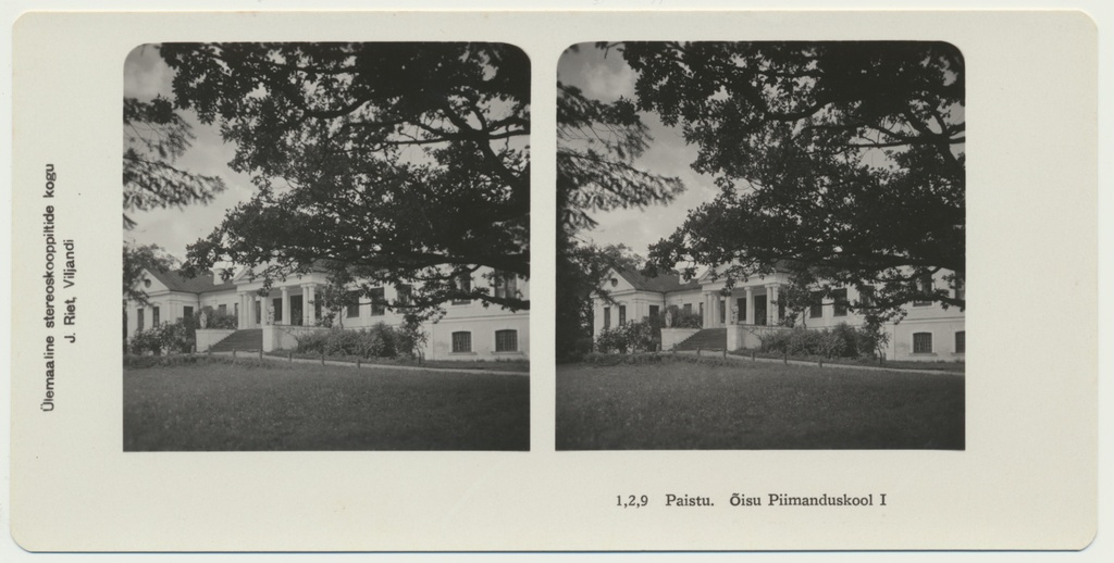 stereofoto, Õisu mõisa peahoone, piimanduskool