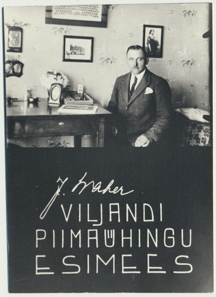 foto J.Vaher (mees), Viljandi Piimaühingu esimees, 1931