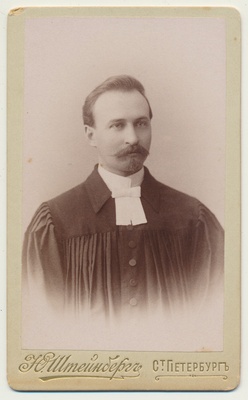 foto, pastor Johan Keerig 19.06.1899 foto J.Steinberg St.Peterburg  duplicate photo