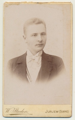 foto, Arthur Albert Seen, raudteeinsener, u 1896 foto W.Staden, Jurjew (Dorpat)  duplicate photo