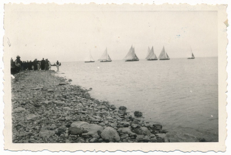 foto, Kolga-Jaani khk Valma regatt, purjekad Võrtsjärv'el 1954 suvi