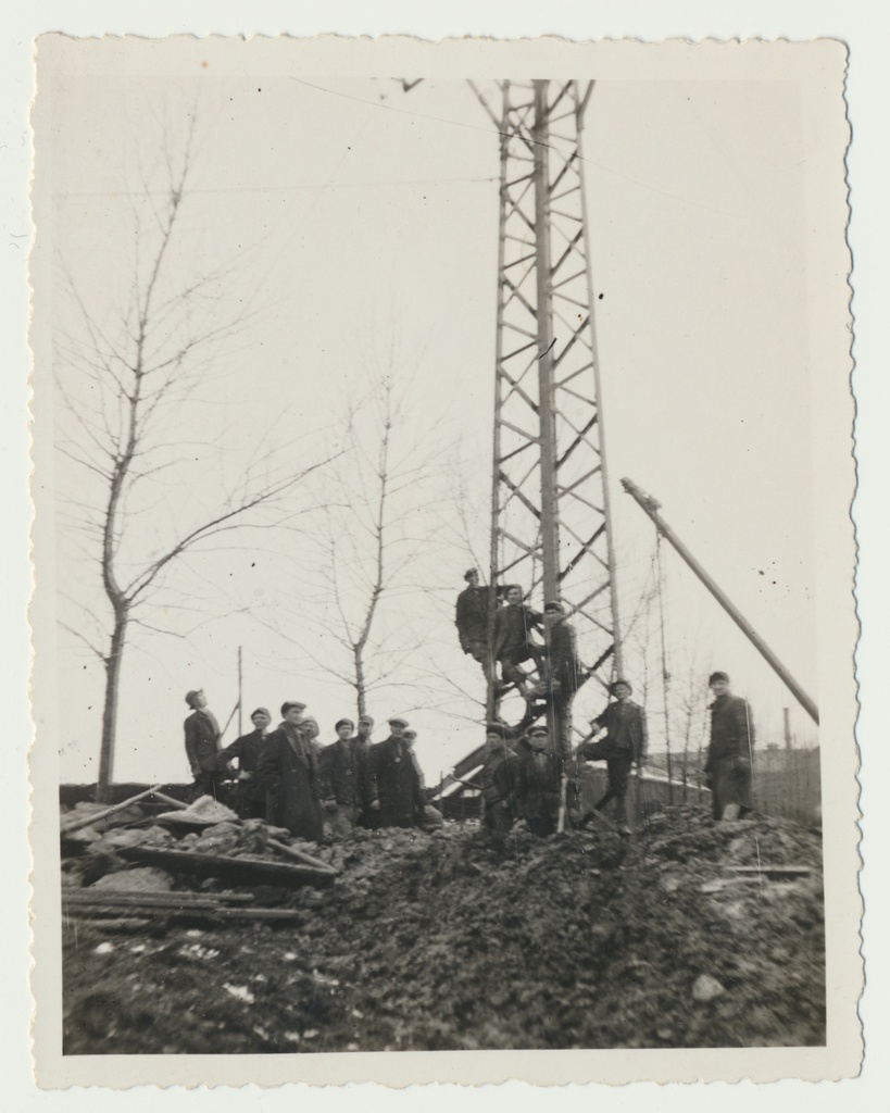 foto, Tartumaa, Ulila, elektriposti paigaldus, u 1940