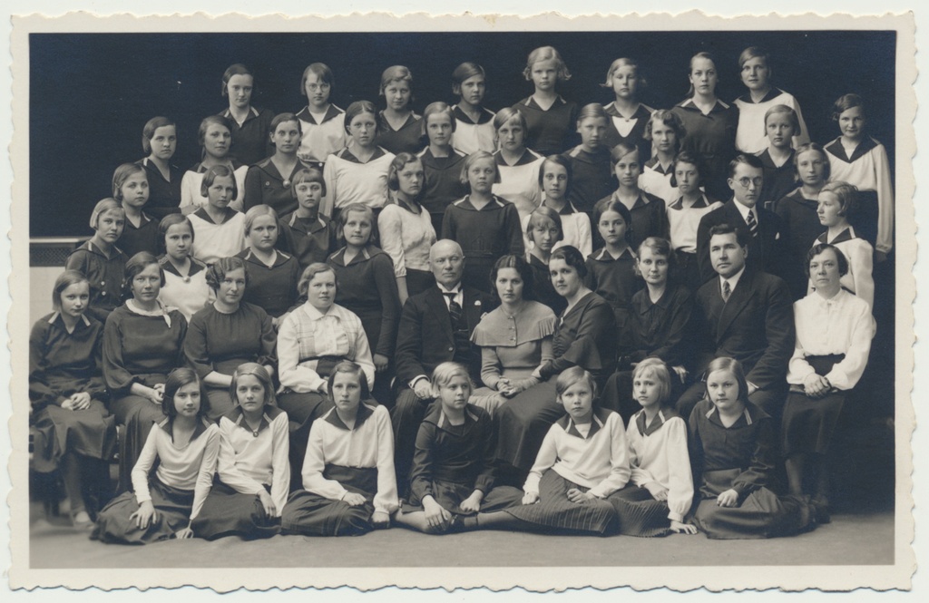 Foto, Viljandi Eesti Haridusselts'i 6- klassiline algkool, grupp, VI kl, 1935