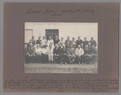 Foto papil, Suure-Jaani õpetajate ühing, grupp, 1925, nimed  duplicate photo