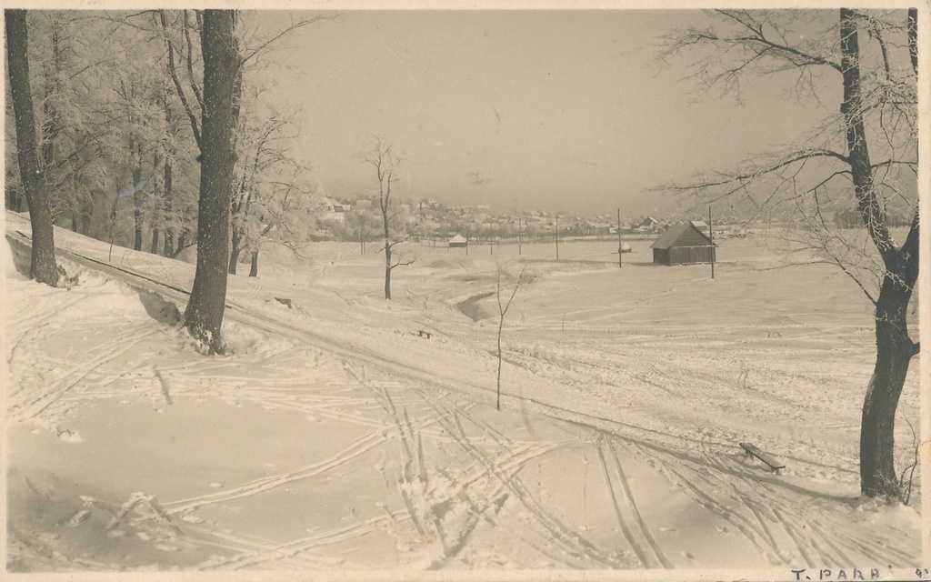 foto Viljandi lossimäed, suusajäljed