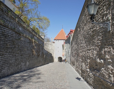 Pikk jalg, vaade Toompealt värava suunas. rephoto