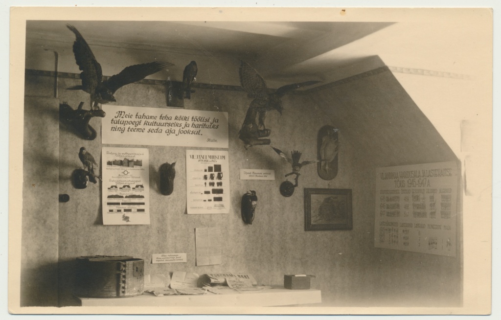 foto Viljandi muuseum, näitus Sotsialistlik ülesehitustöö, 1947 foto T.Parri