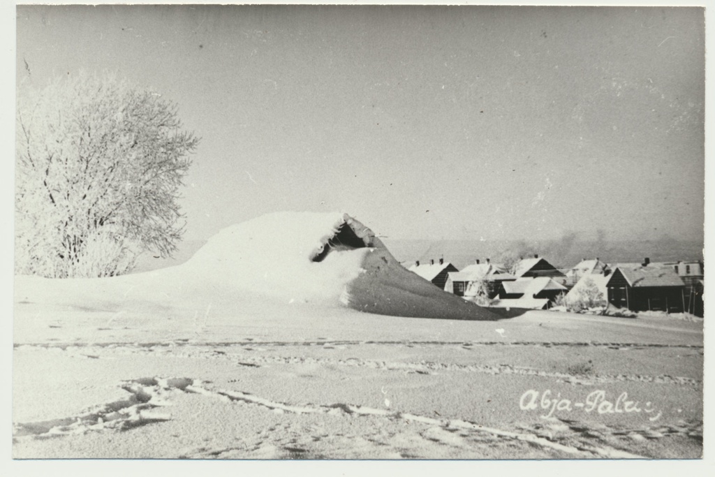 foto Halliste khk, Abja, kartulihoidla (kartulikoobas-kelder) u 1930 talv