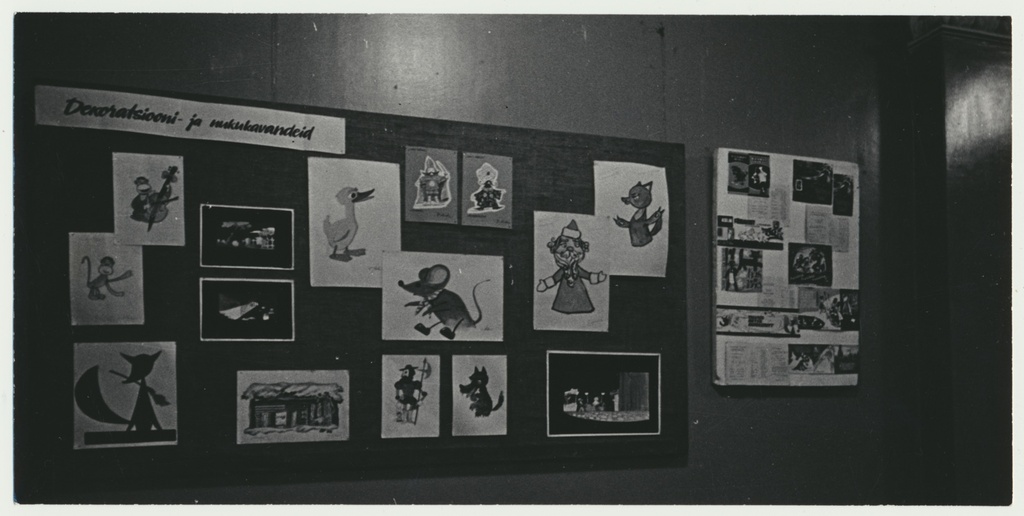 foto Viljandi Isetegevuslik Nukuteater, teatrikuu puhul korraldatud näitus'e stend 1971 foto E.Veliste