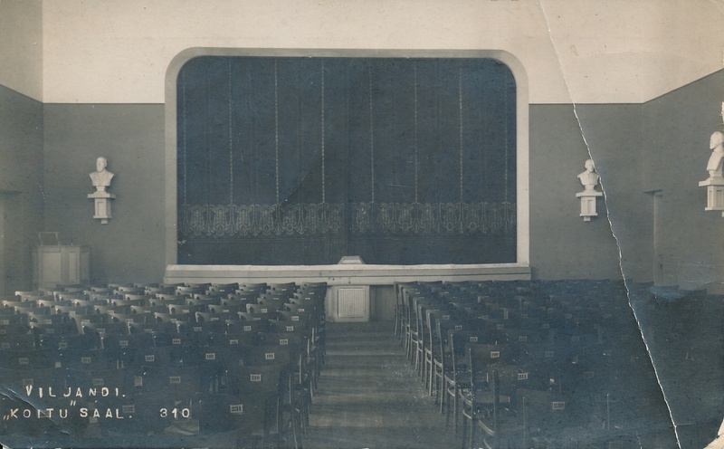 foto, Viljandi Koidu seltsi saal, sisevaade u 1925