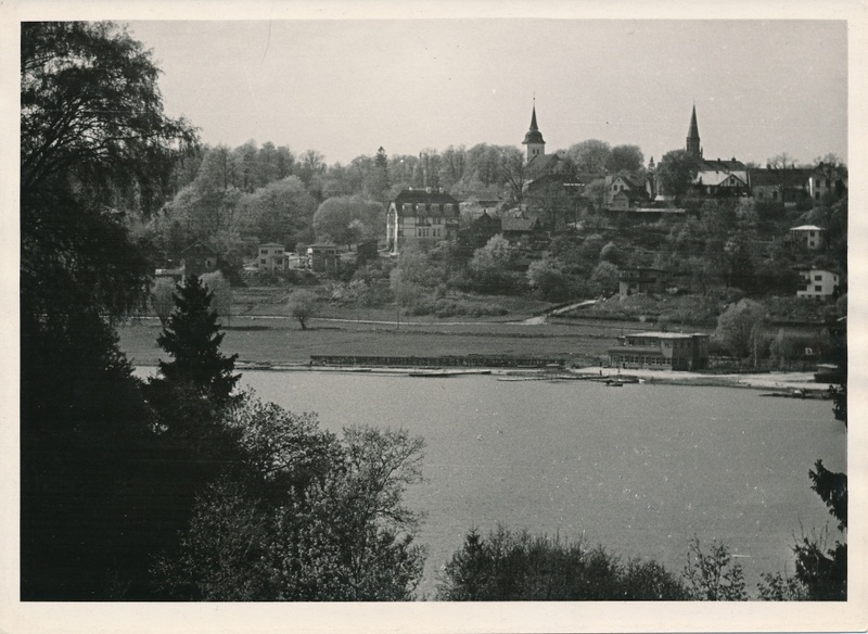 foto, vaade Viljandi järve vastaskaldalt järvele, linnale 1960 F A.Kiisla