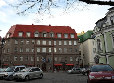 Hoone Suur-Karja tänaval. Eesti Rahvapank. rephoto