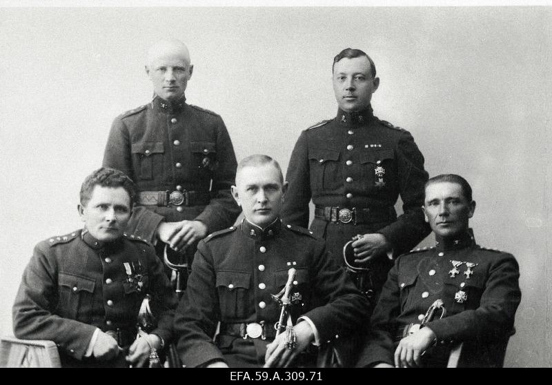 Members of Kuperjanov's single football battalion. Front left 1. Captain R. Kuslap.
