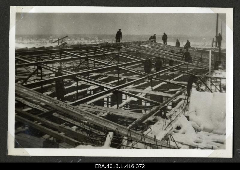 Construction of the roof of the Kehra Cellulose factory boiler