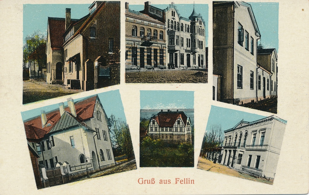 koloreeritud postkaart fotomontaaz 6 hoonest
