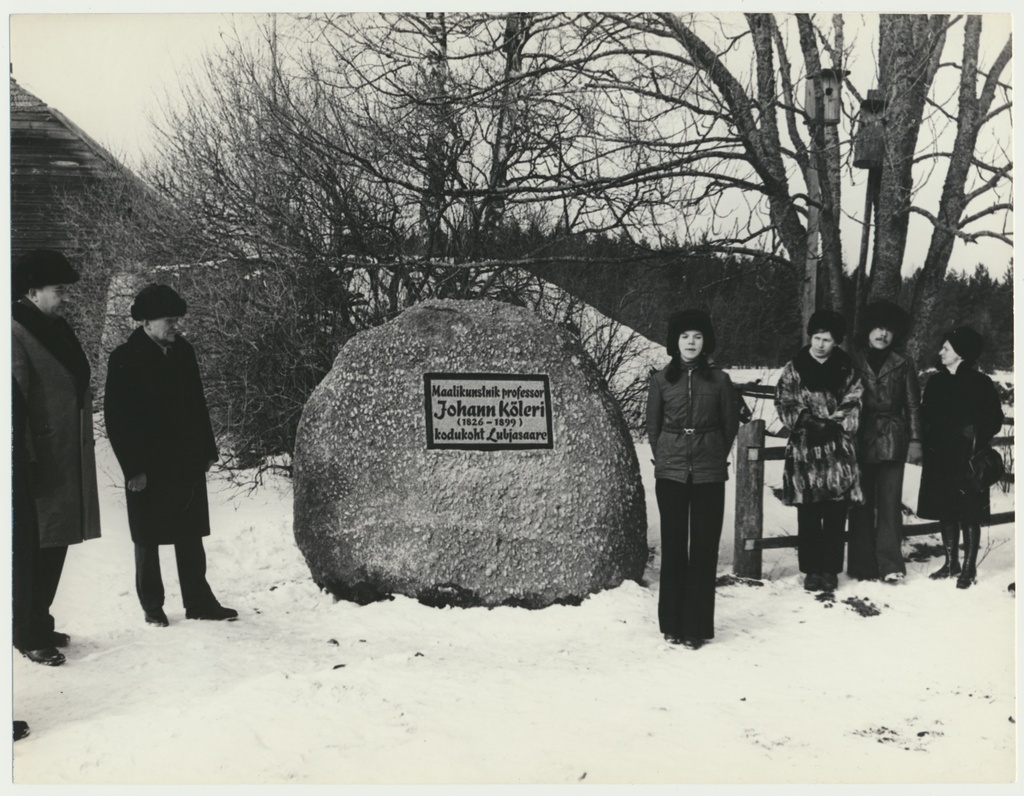 foto Lubjassaare, Johann Kölerile mälestuskivi avamine 1976 foto L.Vellema