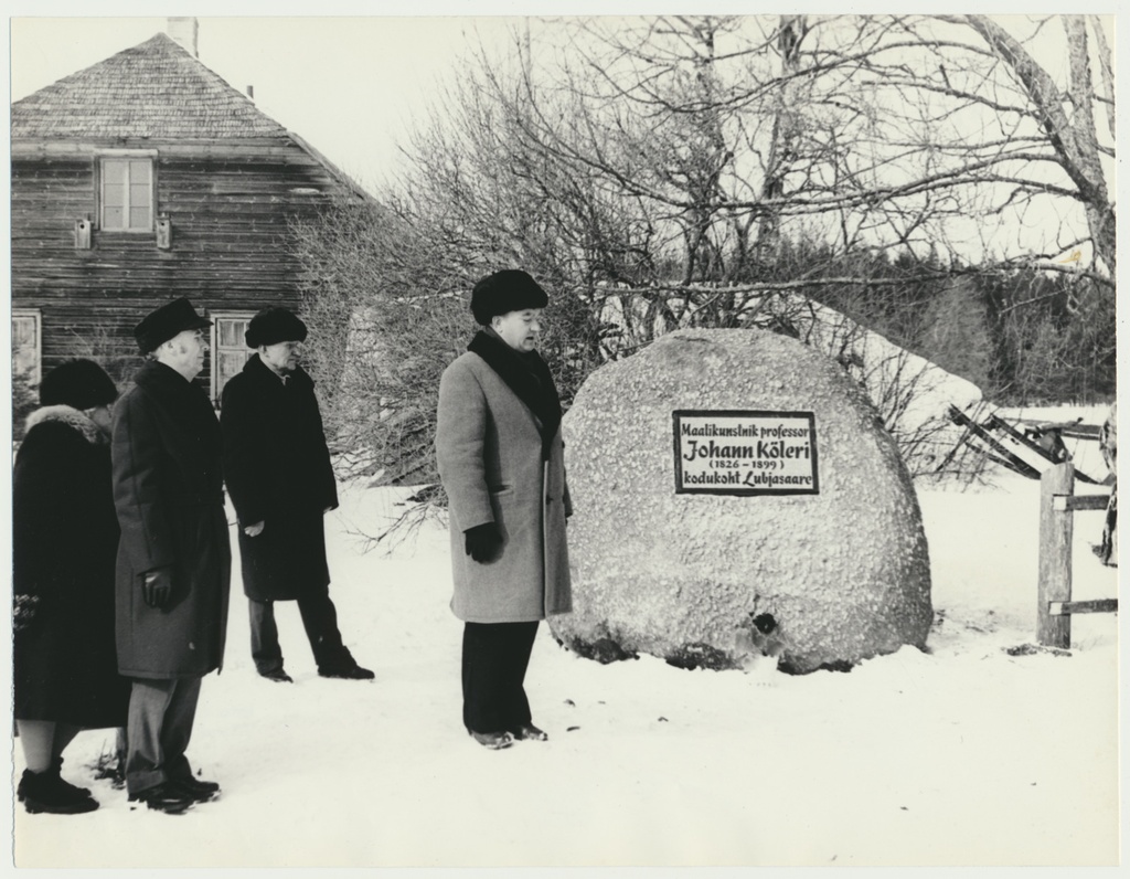 foto Lubjassaare, Johann Köler'i mälestuskivi avamine, Veljo Käsper, 1976 foto L.Vellema