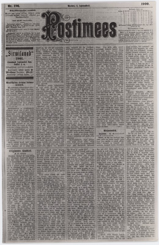 Jutstus " Kilgevere Kustas" , ajaleht "Postimees"