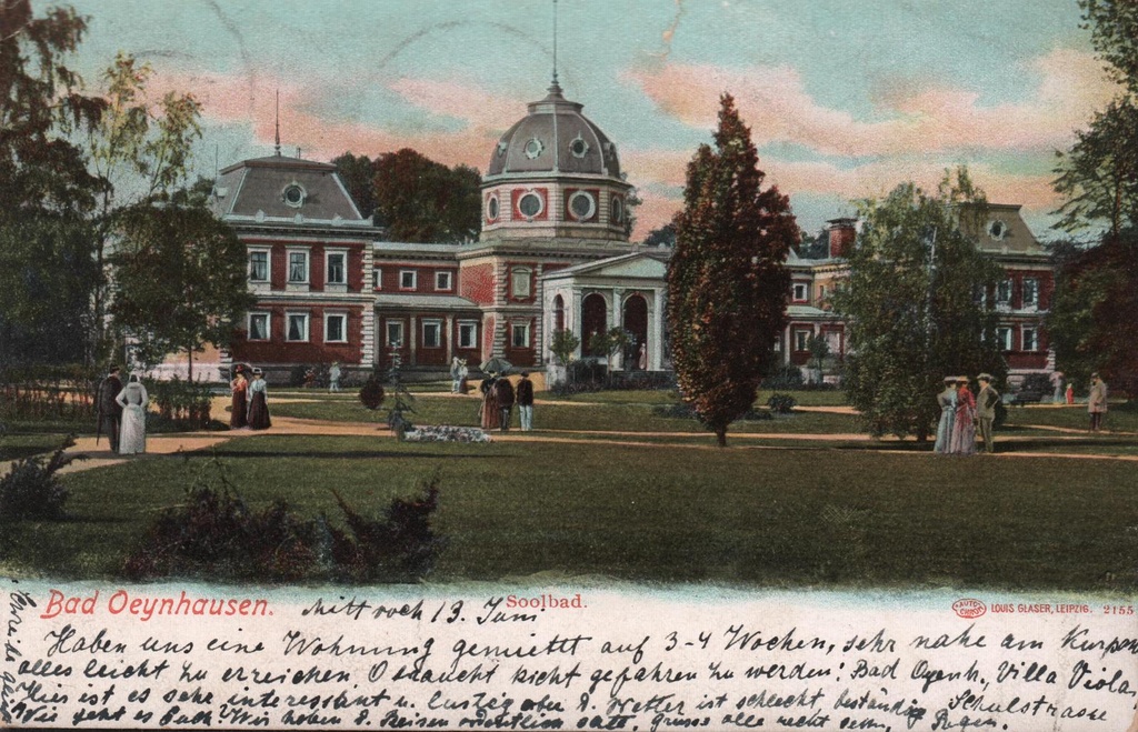 Värviline fotopostkaart Oeynhauseni kuurorti vaatega.