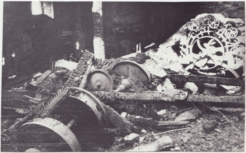 Tulekahjus hävinud villakraasimise ja ketramise ettevõtte sisseseade, 1956.a.