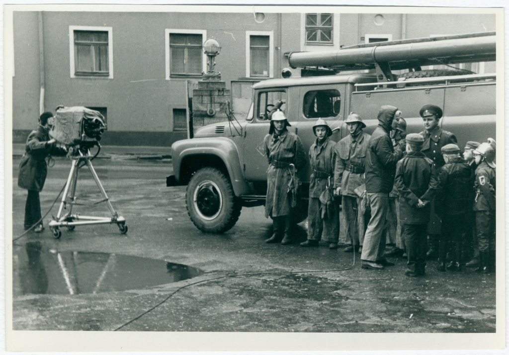 Telesaate tegemine Raua tänava tuletõrjekomandos, 1972.a.