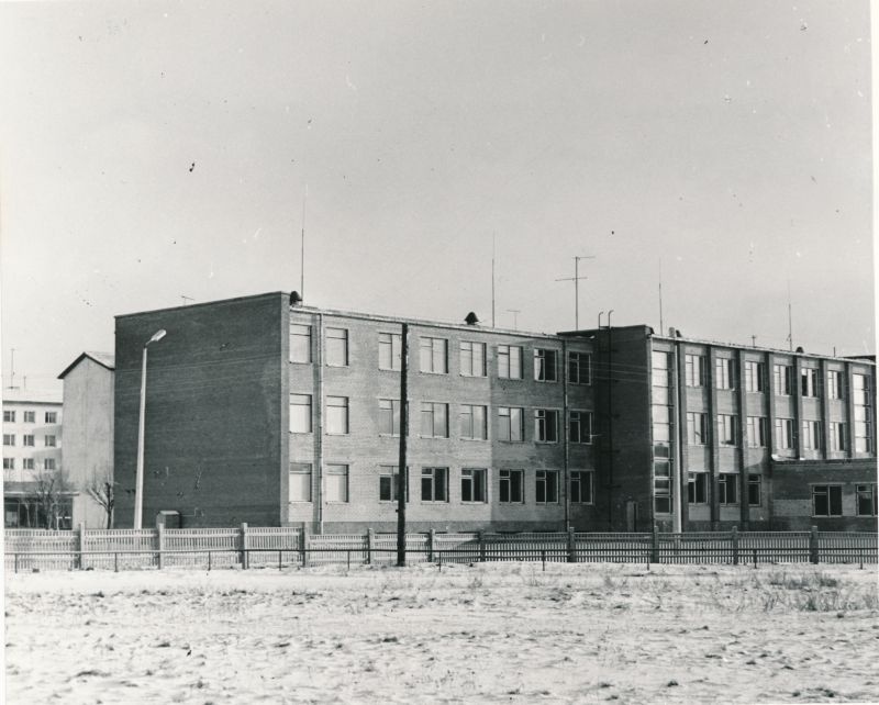 Photo. Haapsalu II High School (prepared in 1973). View from the stadium. November 1973.a. Photo: T.Coffee.