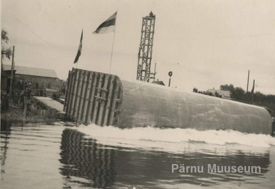 Photo, construction of Suursilla with Pärnu maps. 1936  duplicate photo