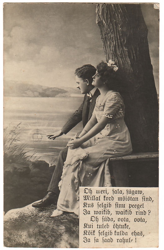 Postkaart, mees ja naine