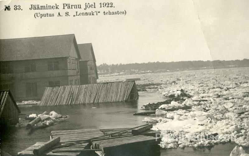 Photo postcard,1922, view during the stay of the Pärnu River.