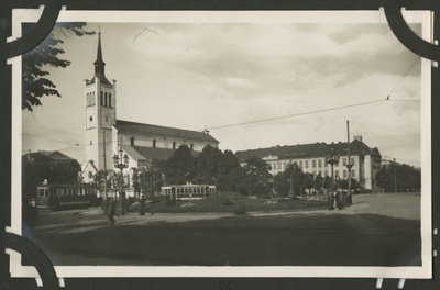 The area of freedom, view of the Jaan Church over the Karli pst.  duplicate photo