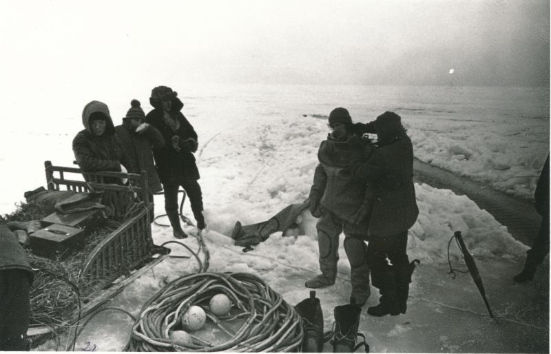 Foto. Virtsu-Kuivastu merekaabli avarii likvideerimine, kevad 1977