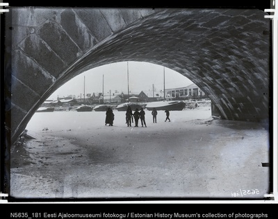 Vaade Emajõe paremkaldale Kivisillal alt, talvel  duplicate photo