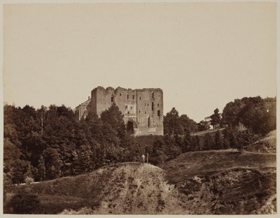 Ruins of Tartu Toomkirik across Toomeoru  similar photo