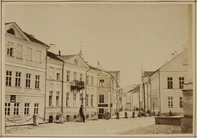University Street and Academic Muse Building for the main building of the University of Tartu  duplicate photo